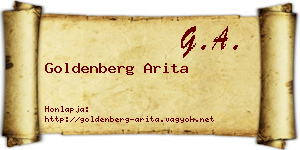 Goldenberg Arita névjegykártya